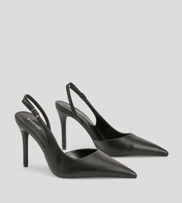 Wide Fit High Heeled Slingback Pumps