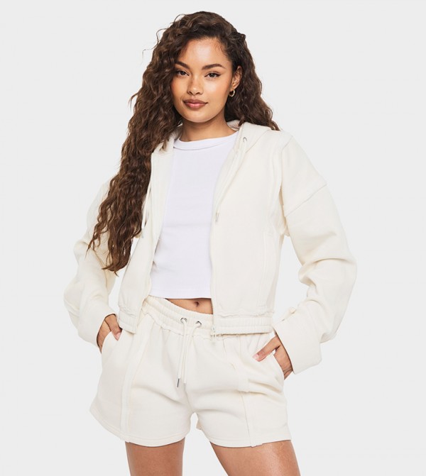 Solid Drawstring Waist Shorts