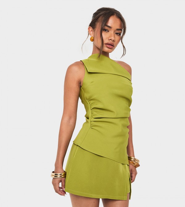 Woven Wrap Side Split Skorts