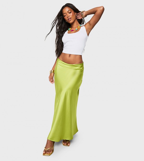Satin Flared Midaxi Skirt