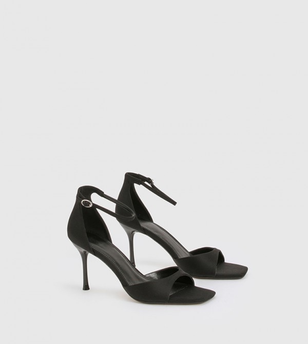 Neoprene Solid D'Orsay Heeled Sandals