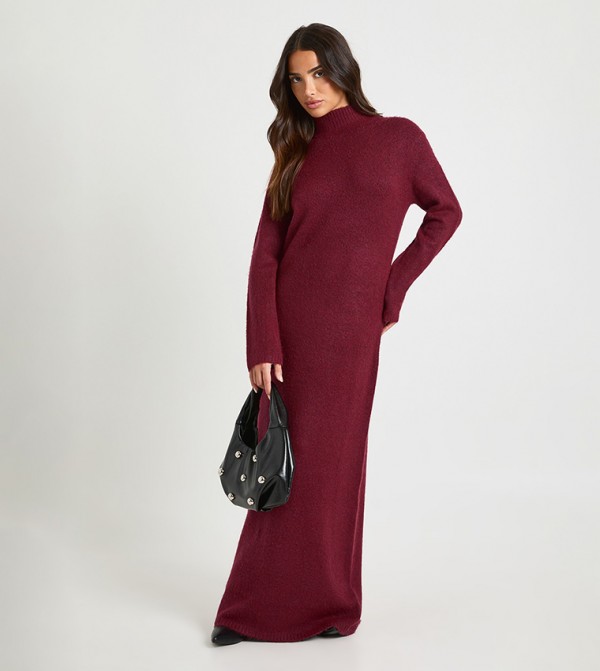 Petite Super Soft High Neck Maxi Dress