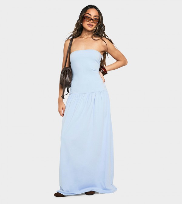 Strapless Dropped Waist Maxi Dress