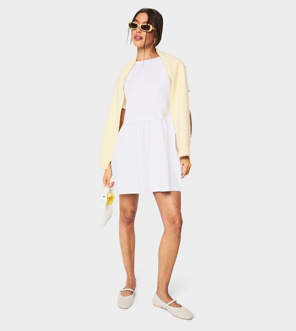 Layered Short Sleeves Mini T-Shirt Dress