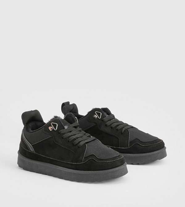 Faux Fur Lined Low Top Sneakers