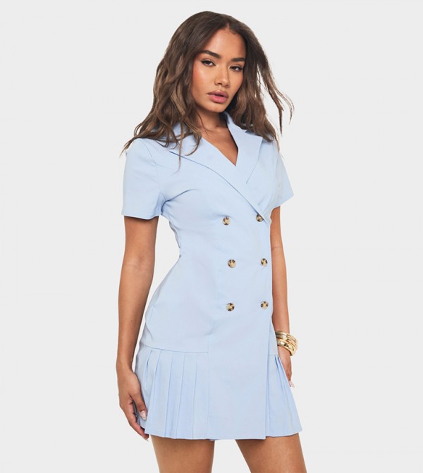 Double Breasted Tennis Skirt Blazer Dress