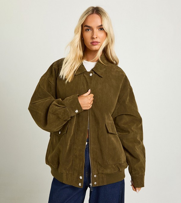 جاكيت اوفرسايز شامواه صناعي 