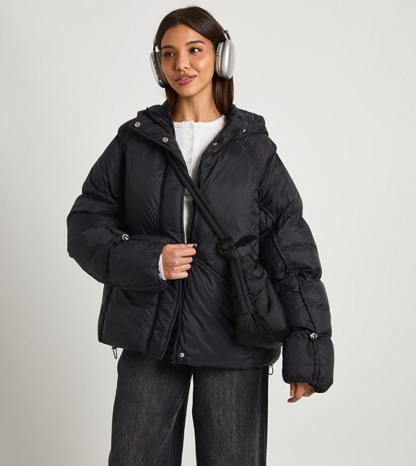Toggle Detail Oversized Puffer Jacket