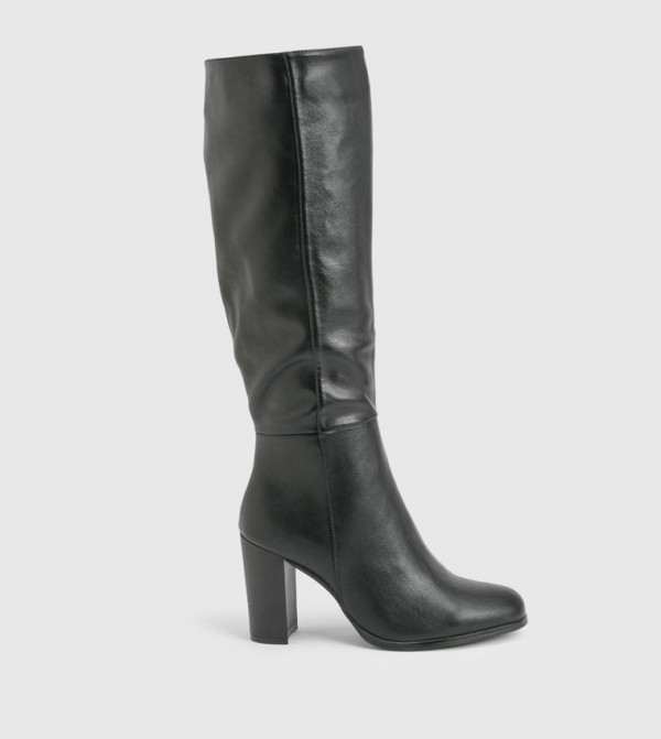 Wide Fit Block Heel Knee High Boots