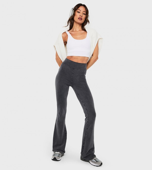 Tall Acid Wash Flared Leggings