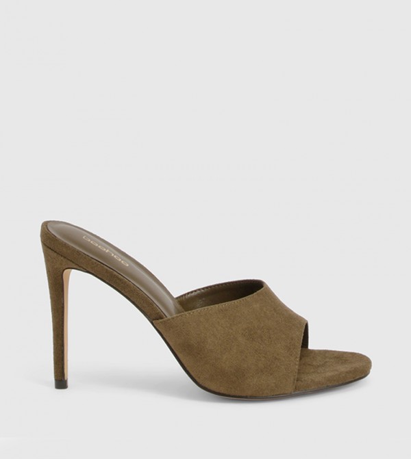 صندل كعب  شامواه صناعي بمقدمة مفتوحة