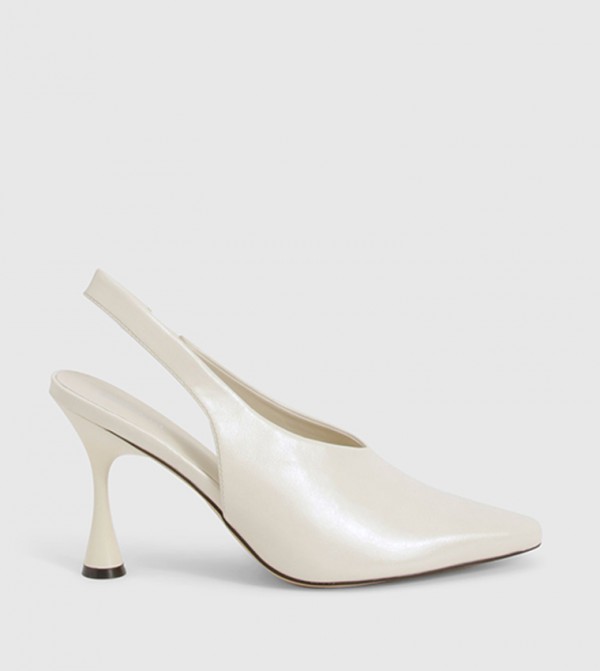 Pointed Toe Slingback Flared Pumps
