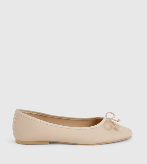 Almond Toe Bow Detail Ballerinas