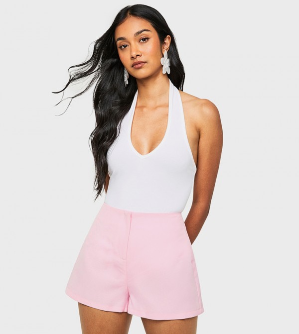 Solid Tailored Mini Shorts