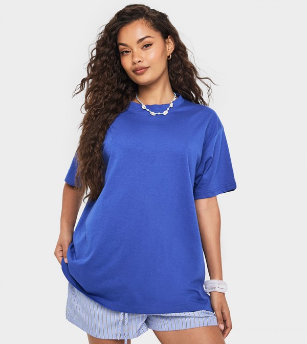 Solid Crew Neck Oversized T-Shirt