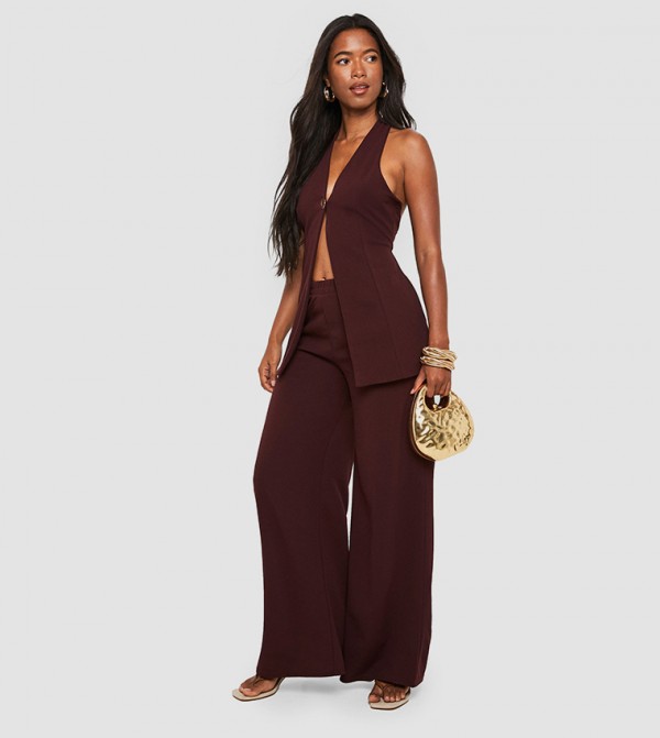 Crepe Wide Leg Trousers
