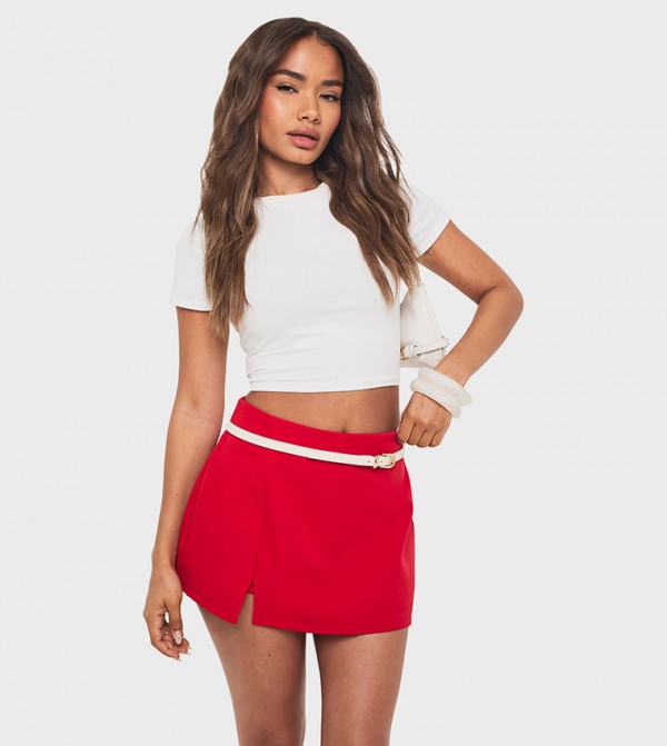 Split Hem Mini Skort