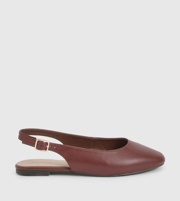 Solid Slingback Flat Pumps