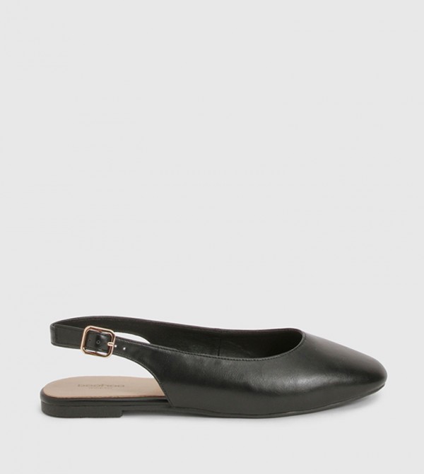 Solid Slingback Flat Pumps