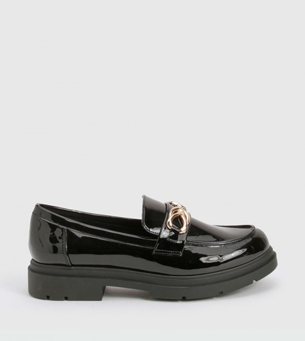 Metal Accent Chunky Loafers