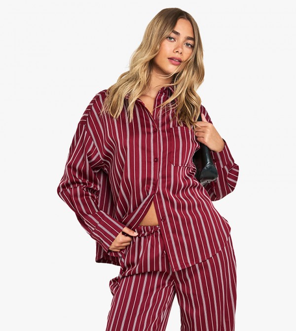 Striped Long Sleeves Oversized Shirt