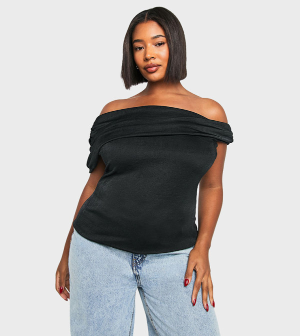 Curve Bardot Twist Off The Shoulder Top