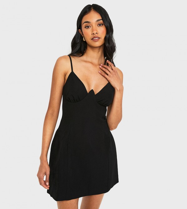 Tailored Strappy A-Line Mini Dress