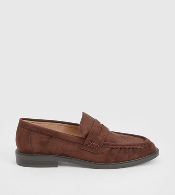 Faux Suede Ruched Loafers