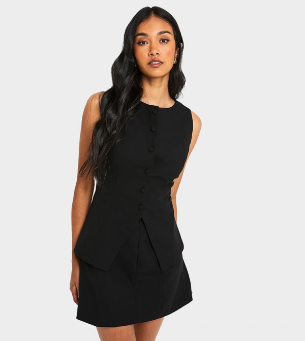Sleeveless Waistcoat Mini Dress