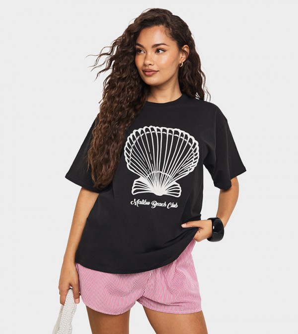 Shell Puff Printed Crew Neck T-Shirt