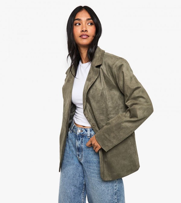 بليزرشامواه صناعي اوفرسايز سادة 