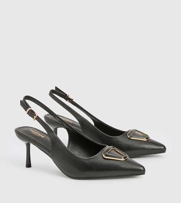 Hardware Detail Slingback Pumps