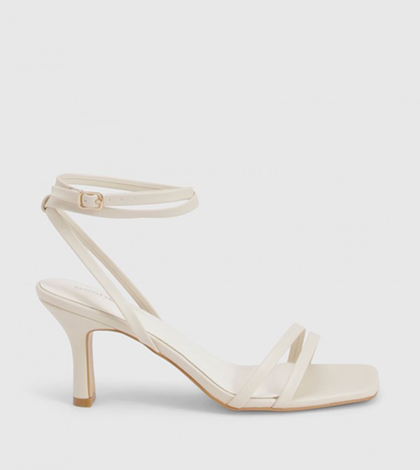 Wide Fit Double Strap Heeled Sandals