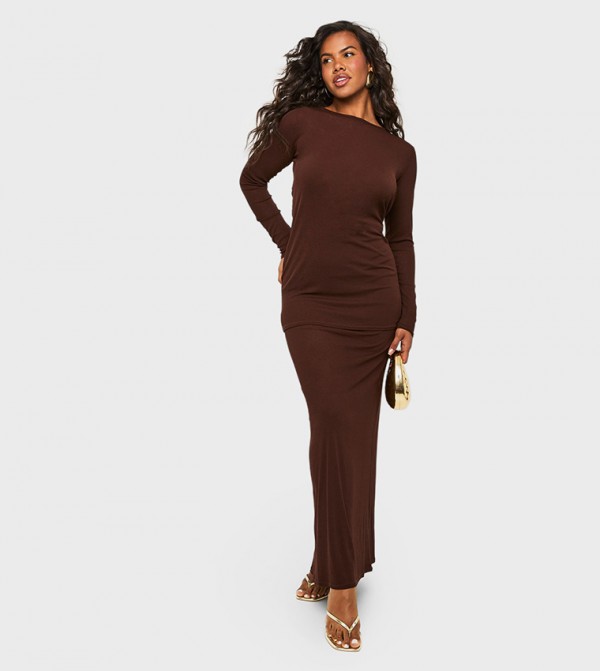 Double Layer Long Sleeves Maxi Dress