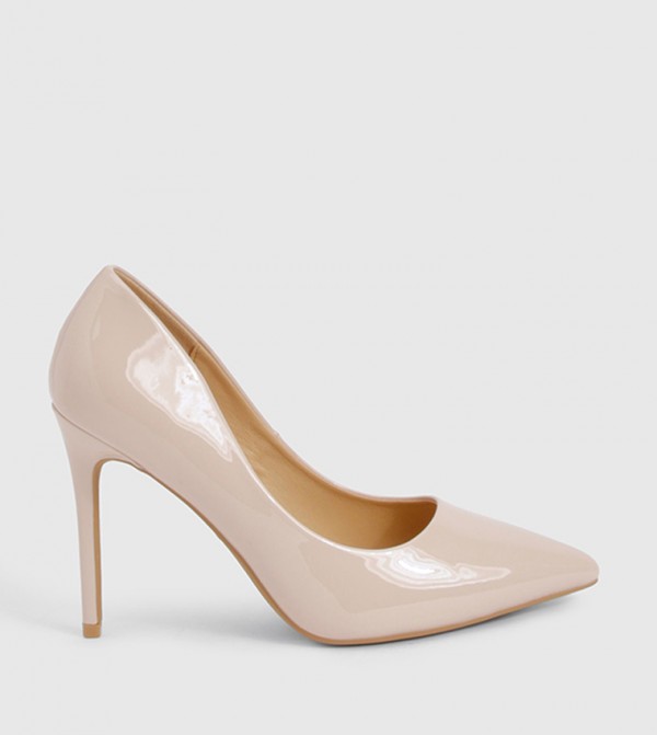 Wide Fit Patent Stiletto Heel Pumps