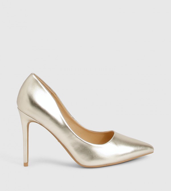 Wide Fit Metallic Stiletto Heel Pumps
