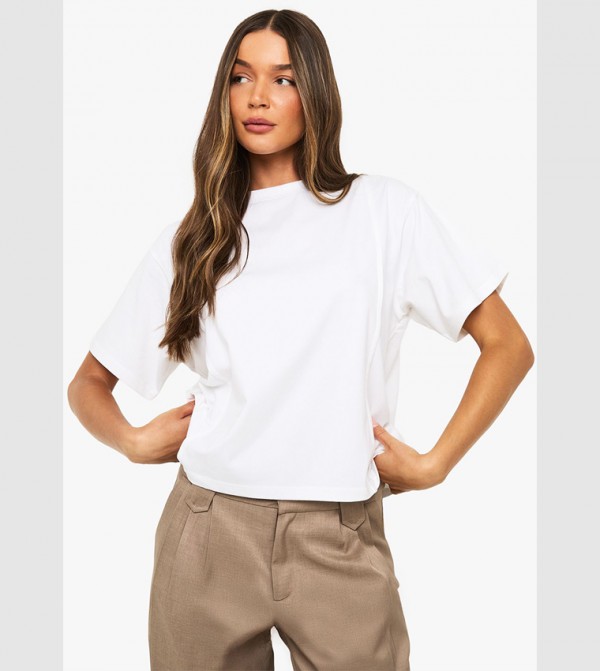 Double Seam Detail Oversized T-Shirt