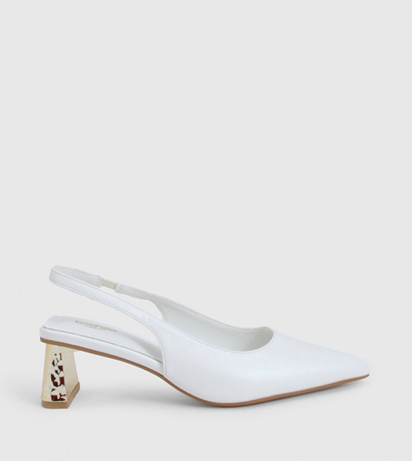 Gold Heel Slingback Pumps