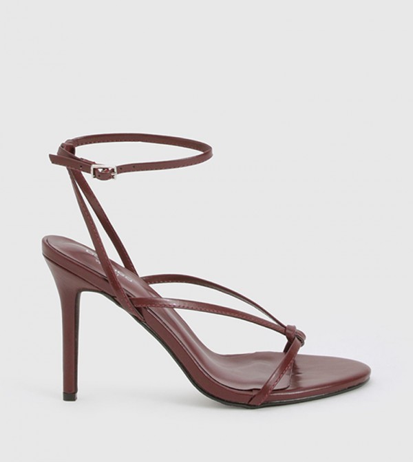 Wide Fit Knot Detail Stiletto Heel Sandals