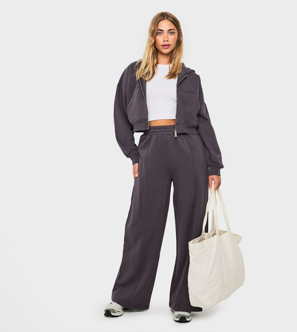 Zippered Long Sleeves Boxy Hooded Jacket