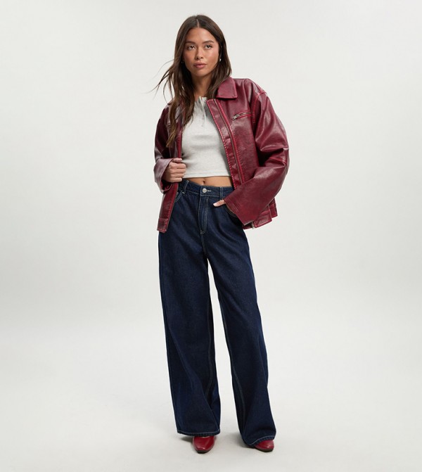 Mid Waist Loose Fit Skater Jeans
