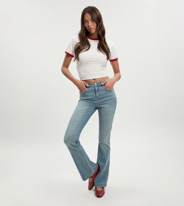 Mid Waist Y2K Bootcut Jeans