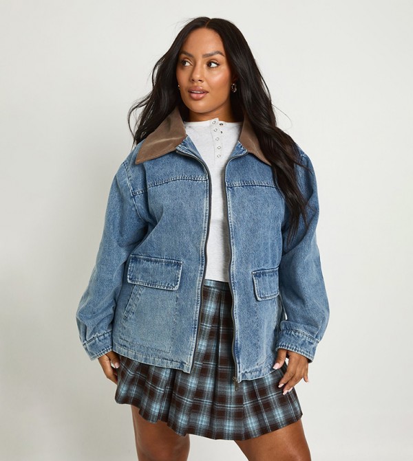 Curve Denim Bomber Jacket