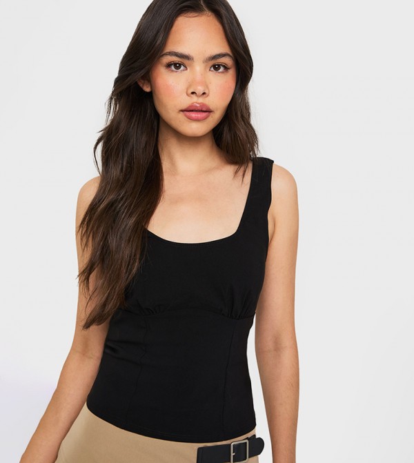 توب كروسيه سادة بدون كم بكشكشة 