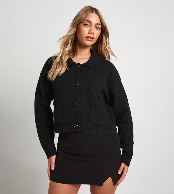 Boxy Fit Pocket Detail Cardigan