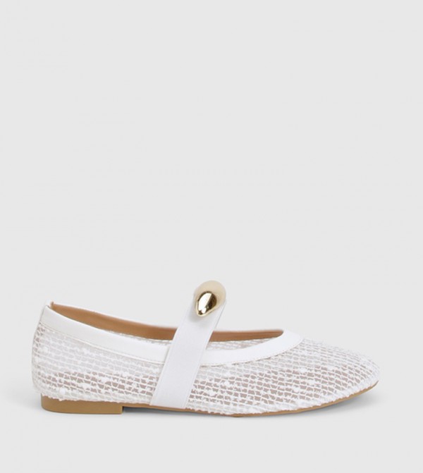 Gold Hardware Mesh Mary Jane Shoes