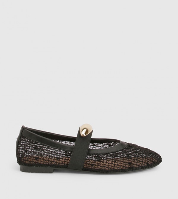 Gold Hardware Mesh Mary Jane Shoes