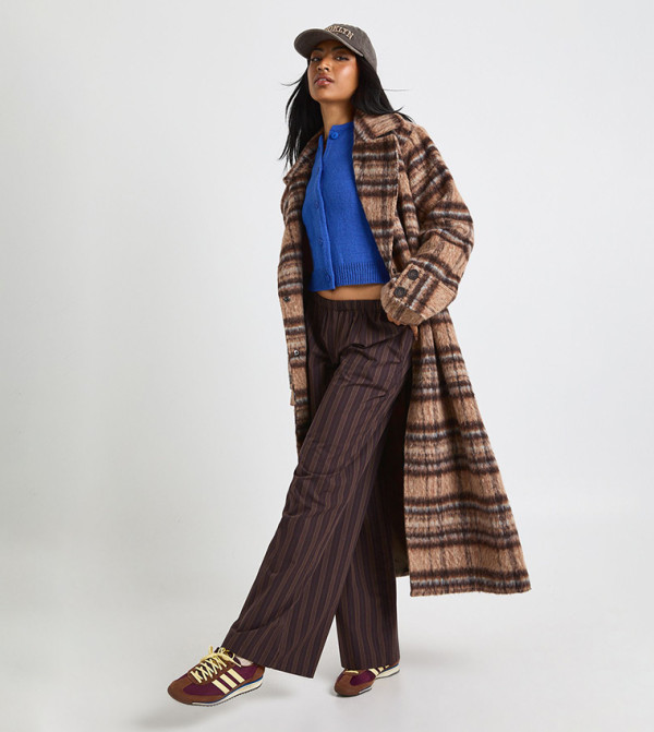 Striped High Waist Wide Leg Trousers