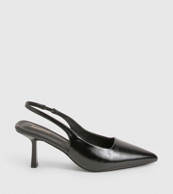 Solid Pointed Toe Slingback Pumps