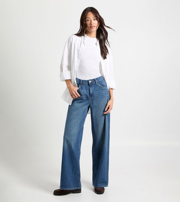 Tall Washed Mid Waist Boyfriend Jeans